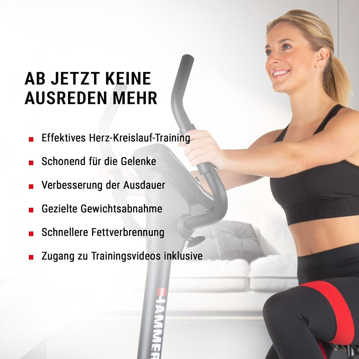 Hammer Cardio XT6/XT7 Ergometer Heimtrainer Fahrrad mit Bluetooth & App