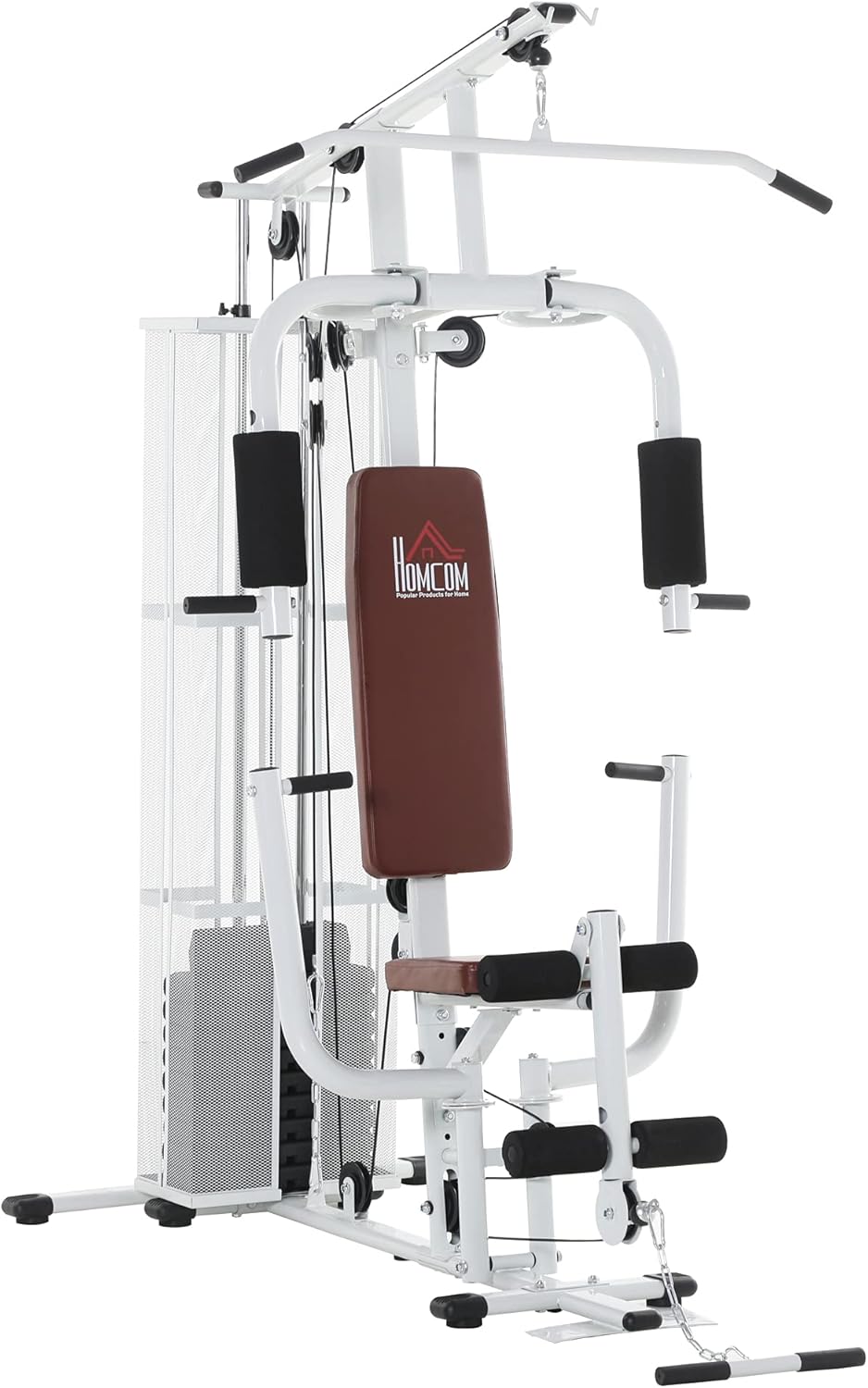 HOMCOM Multistation: Kraftstation mit Latzug, Butterfly & 45 kg Gewichten