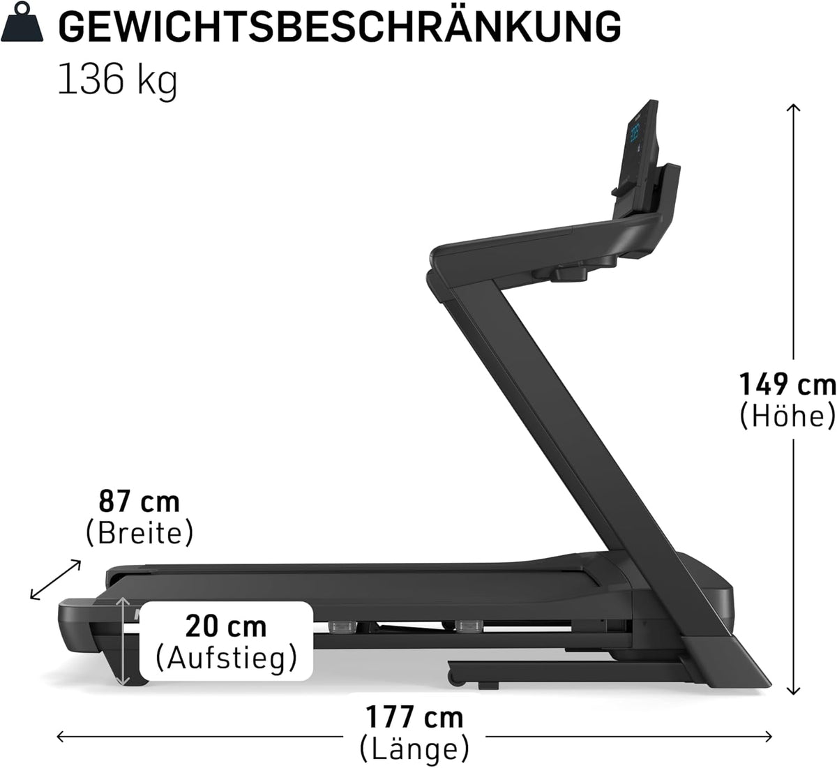 NordicTrack T-Serie: Laufband mit Steigung, Bluetooth & 136 kg Tragkraft