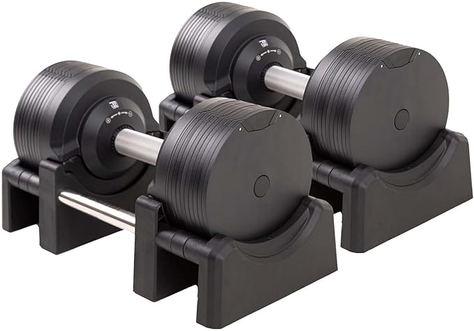 BRAINGAIN Verstellbare Hanteln: Chrom/Schwarz, Krafttraining für Zuhause