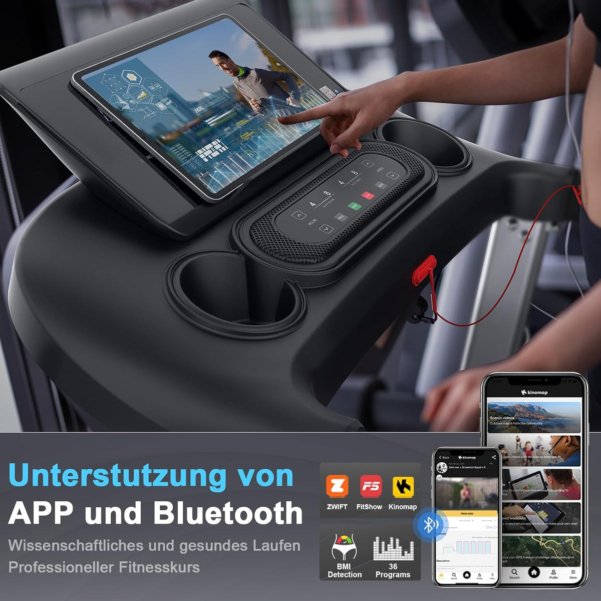 Kitopa Laufband: Hochgeschwindig, 7 PS, große Lauffläche, klappbar