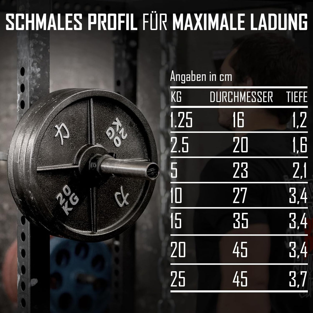 Strength Shop Gusseisen Hantelscheiben: Robuste 50mm Gewichtsscheiben für Langhantel