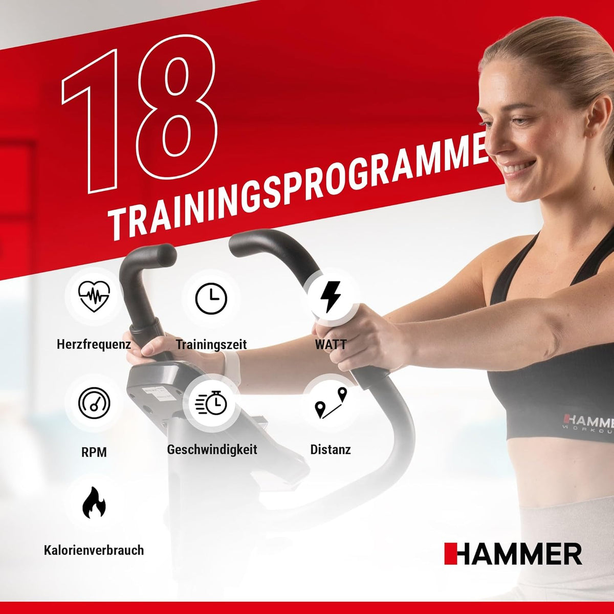 Hammer Cardio XT6/XT7 Ergometer Heimtrainer Fahrrad mit Bluetooth & App