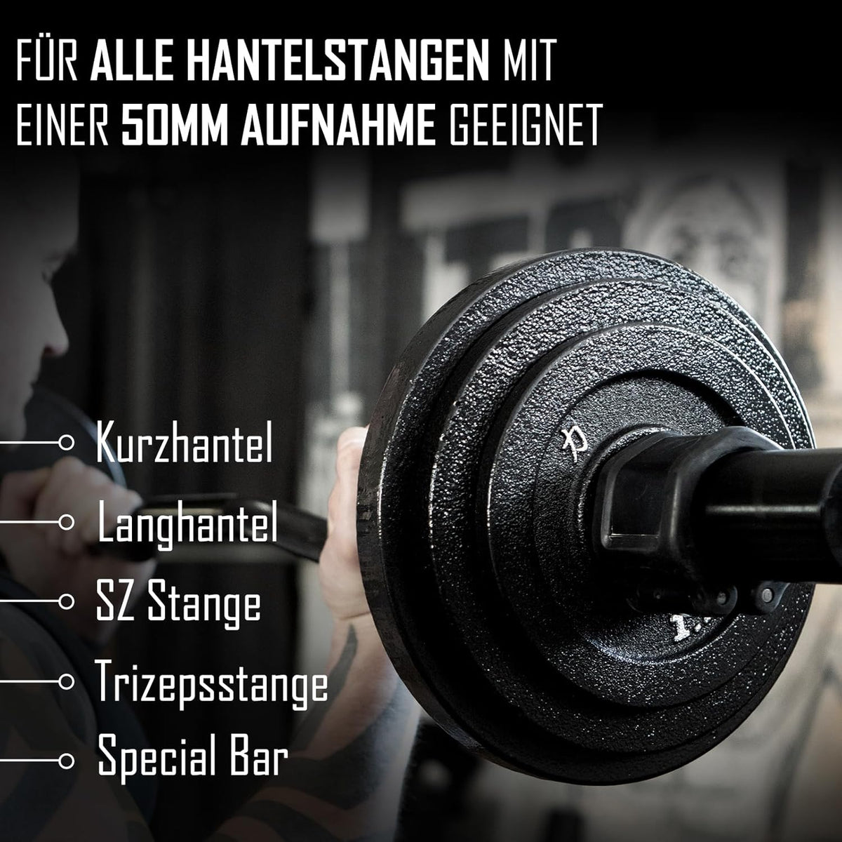 Strength Shop Gusseisen Hantelscheiben: Robuste 50mm Gewichtsscheiben für Langhantel