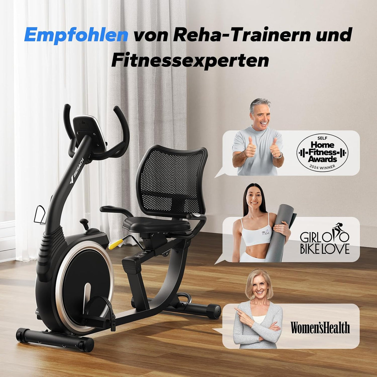 MERACH Recumbent Exercise Bike for Home Cardio Workout with Bluetooth